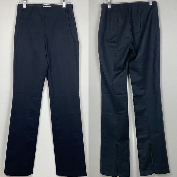 COS black high rise trouser elastic waistband straight leg zipper ankle size 4 - Picture 1 of 7